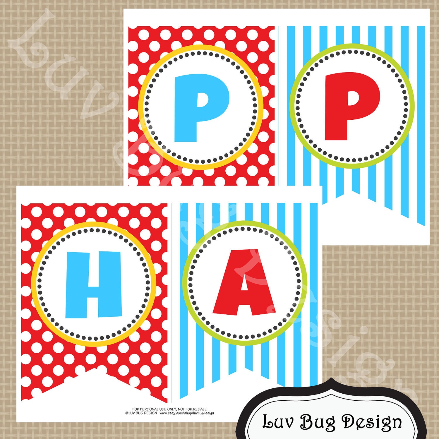 PRINTABLE Choo Choo Train Happy Birthday Party Banner-DIY printables by Luv Bug Design