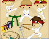 Karate Kid Boy martial arts clipart images for scrapbooking and card making