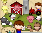 Old MacDonald McDonald farm animals tractor clipart storybook images