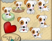 Jack Russell Terrier dog puppy clip art images for scrapbooking and card making