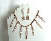 Mermaids pick  Mauve and pink freshwater pearl necklace and earrings set