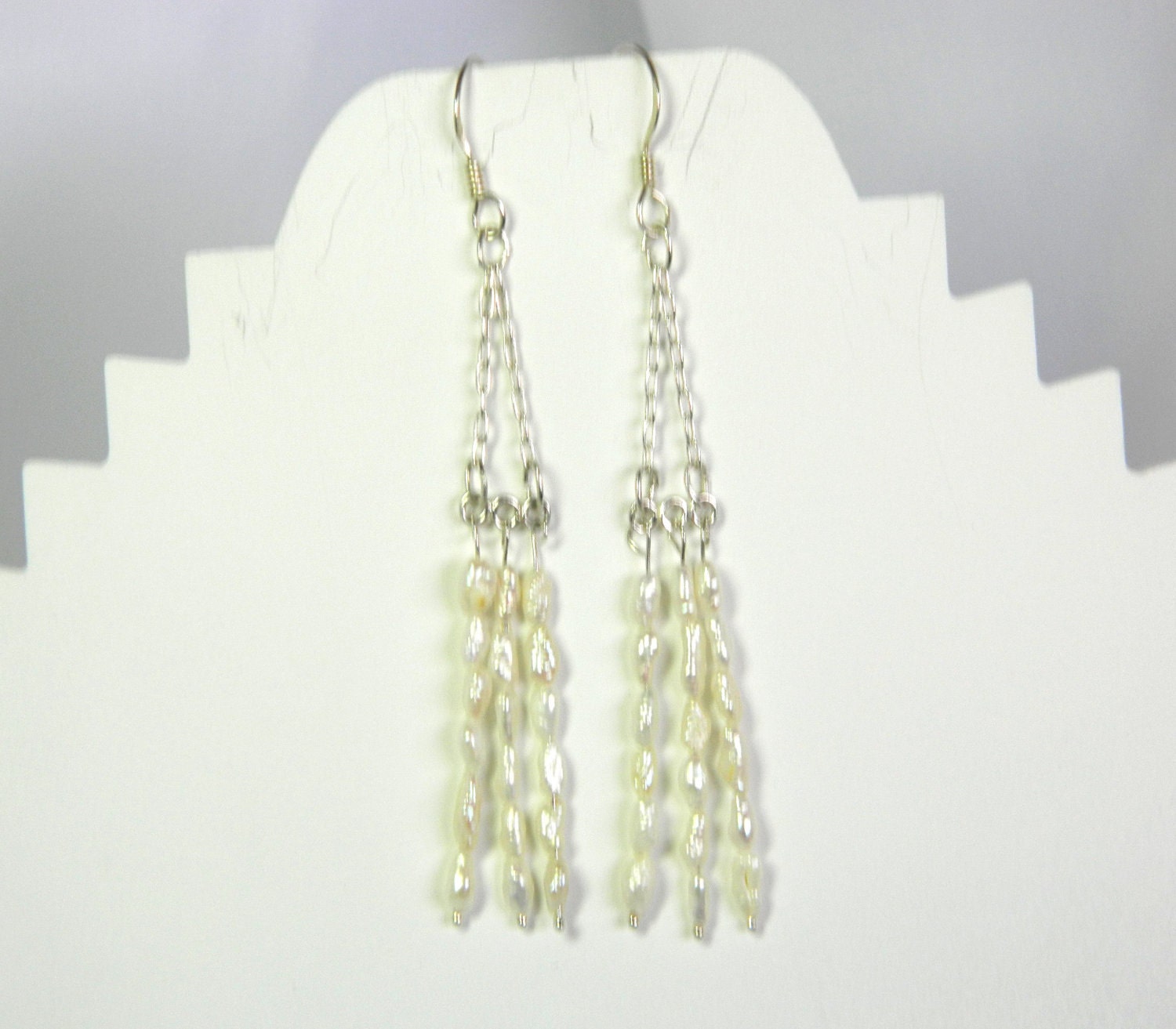 Freshwater pearl and sterling silver earrings