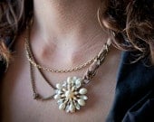 Pearl Flower Pin Necklace