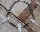 Quartz and Reclaimed Chain Necklace