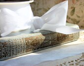 38mm Faux Silk Ribbon in White - Scrapbooking, Card Making, Sewing, Bridal.