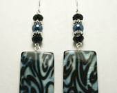 Blue and Black Zebra Print Earrings