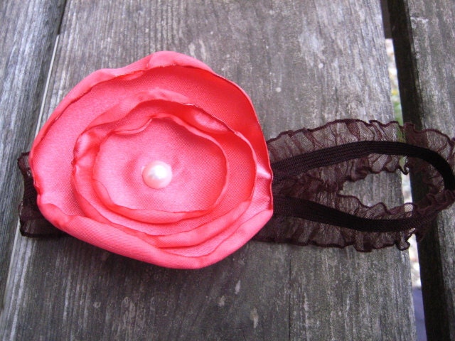 Coral Poppy Headband (Hair Accessory for Baby)