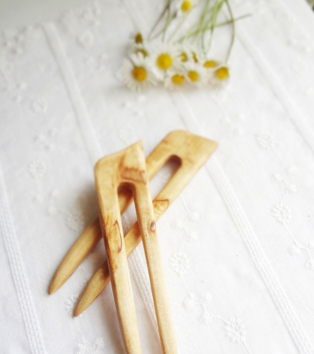 Snow queen- curly birch double hair fork