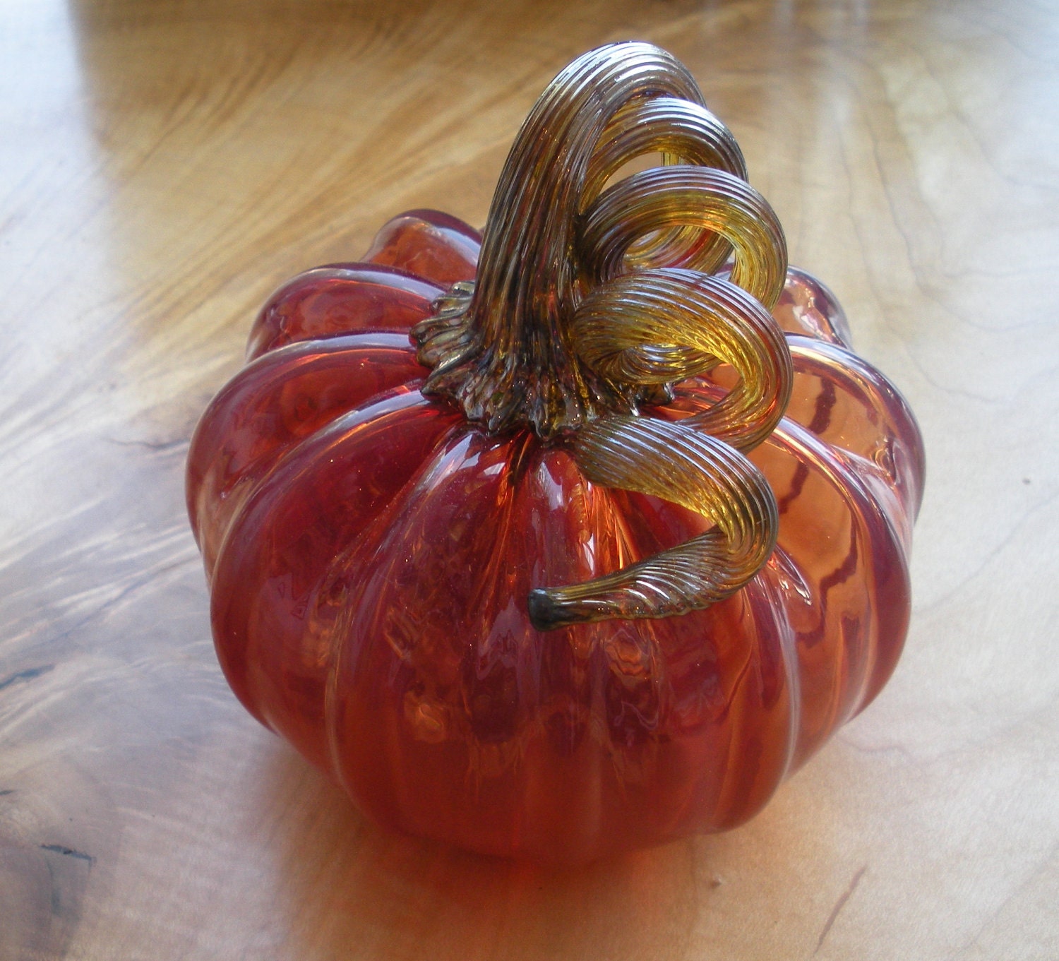 Glass Pumpkin by Jonathan Winfisky - Deep Garnet Red