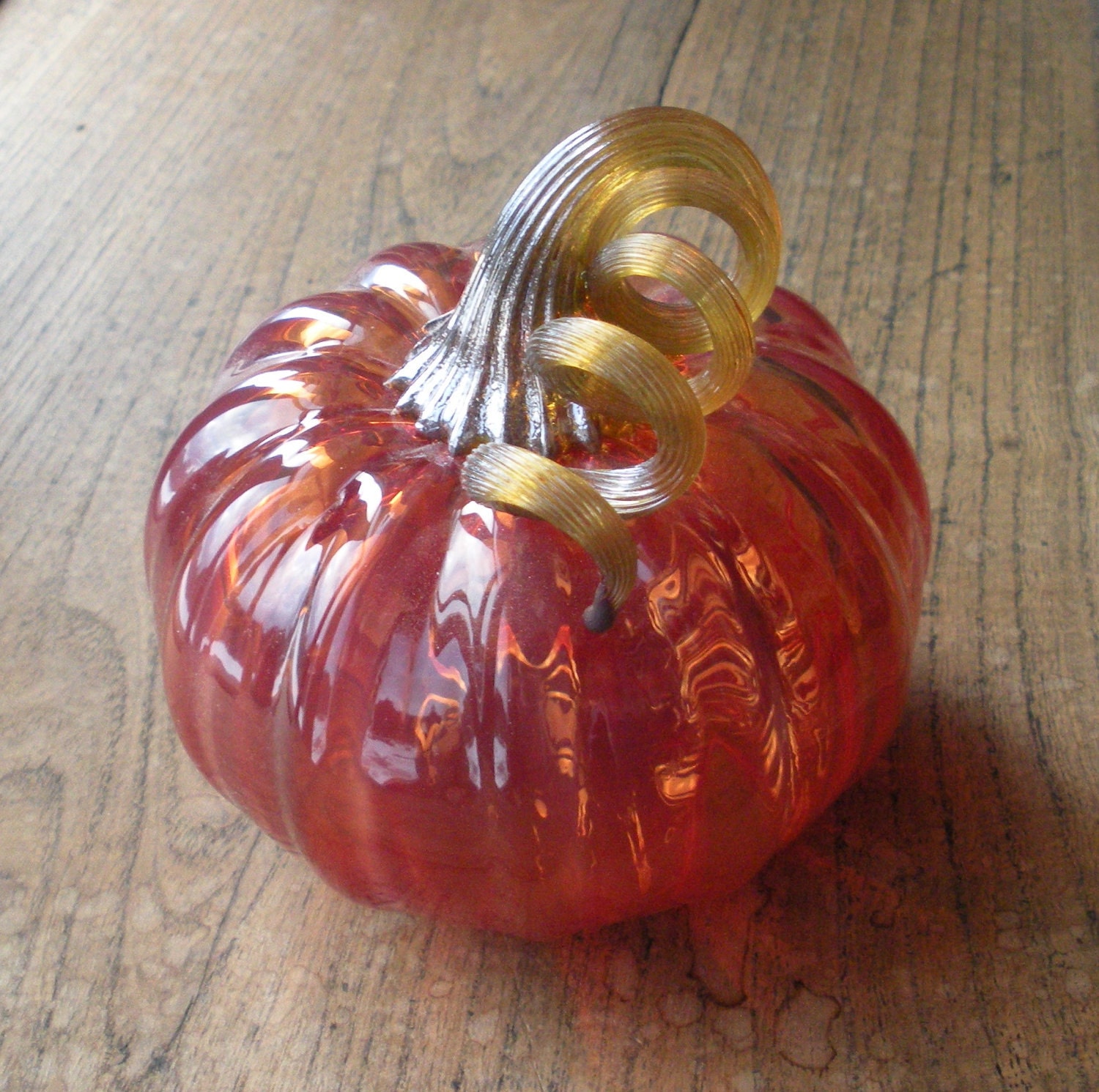 Glass Pumpkin by Jonathan Winfisky - Deep Garnet Red