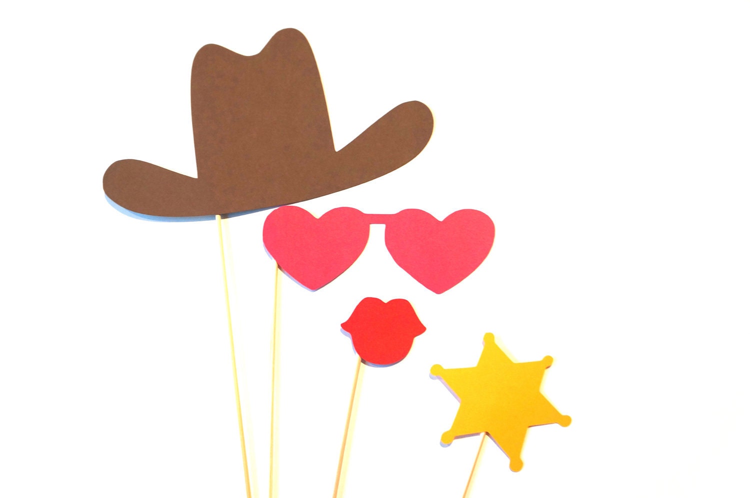 Photo Booth Props - Cowgirl Photo Prop Set - 4 piece set - Birthdays, Weddings, Parties - Photobooth Props