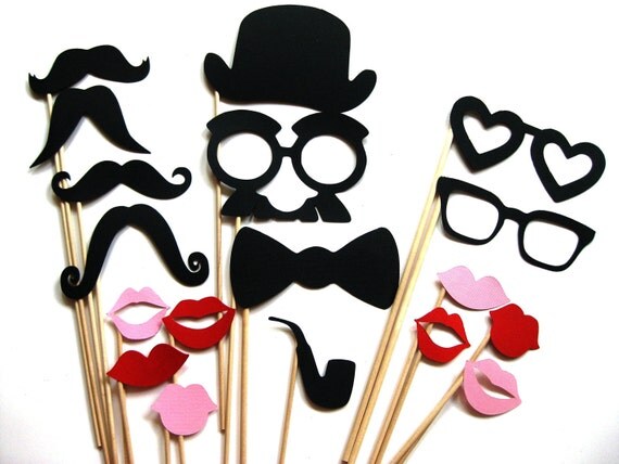 Silly Photo Booth Party Props - The Sexy Collection -  18 piece set - Birthdays, Weddings, Parties - Photobooth Props