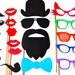Fun Photo Booth Props - 21 piece prop set - Birthdays, Weddings, Parties - Photobooth Props