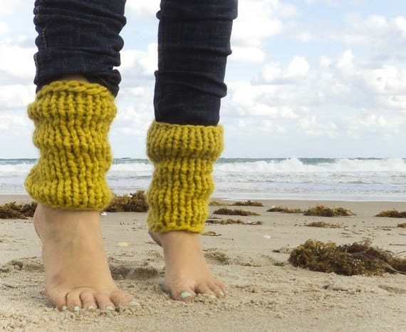 Mustard Yellow Legwarmers - Ankle Slouchies - Made to Order