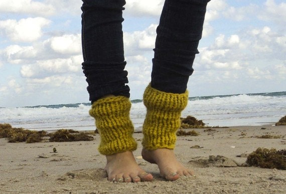 Mustard Yellow Legwarmers - Ankle Slouchies - Made to Order