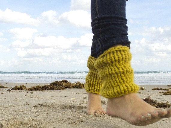 Mustard Yellow Legwarmers - Ankle Slouchies - Made to Order