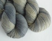 Hand Dyed Yarn - Merino / Cashmere / Nylon Sock Weight in Gray Matter Colorway