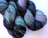 Merino Sock Yarn - Hand Dyed Superwash Merino Fingering Weight Yarn in Aurora Borealis Colorway