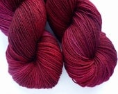 BFL Sock Yarn - Hand Dyed 75/25 BFL/Nylon Fingering Weight Yarn in Cranberry Bog Colorway