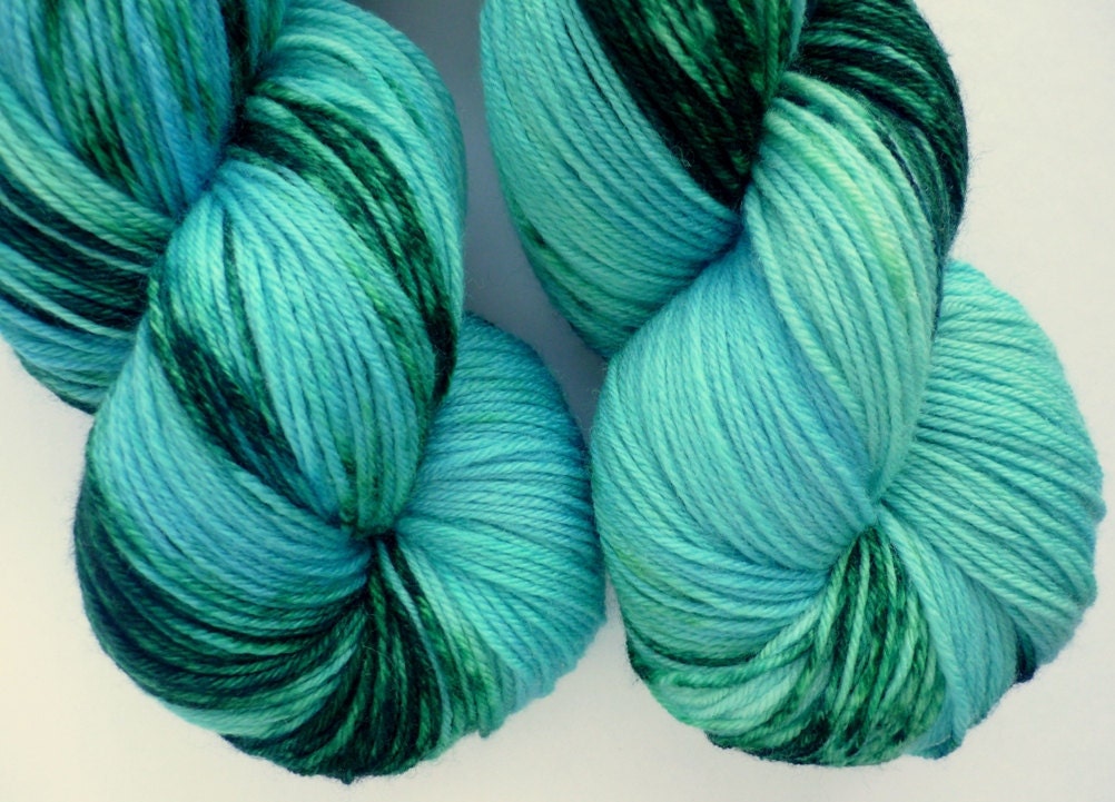 MCN Sock Yarn - Merino Cashmere Nylon Fingering Weight Yarn in Mermaid's Lagoon Colorway