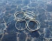 Skinny Stacker Rings Sterling Silver Hammer Texture - Set of 3