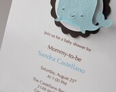 Baby Shower Invitation - Baby Boy in Blue with Whale - Personalize - Happy Birthday - Boy or Girl