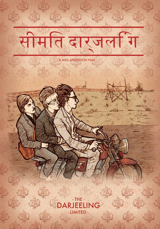 Movie Poster etsy art Darjeeling Limited Poster 3  art illustration drawing ink pencil pen digital print comic