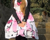 Hello Kitty Heart Pinafore Size UK 8-12 Made to order