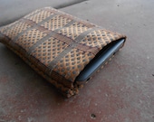 Upcycled upholstry fabric Cell phone iphone ipod pouch sleeve 3.5x5