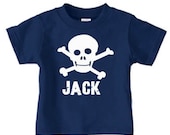 Personalized skull and cross bones t-shirt,  pirate t shirt for boys, Halloween skull shirt