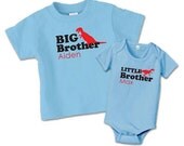 Matching dinosaur sibling t-shirts, big brother t shirt, little brother onesie