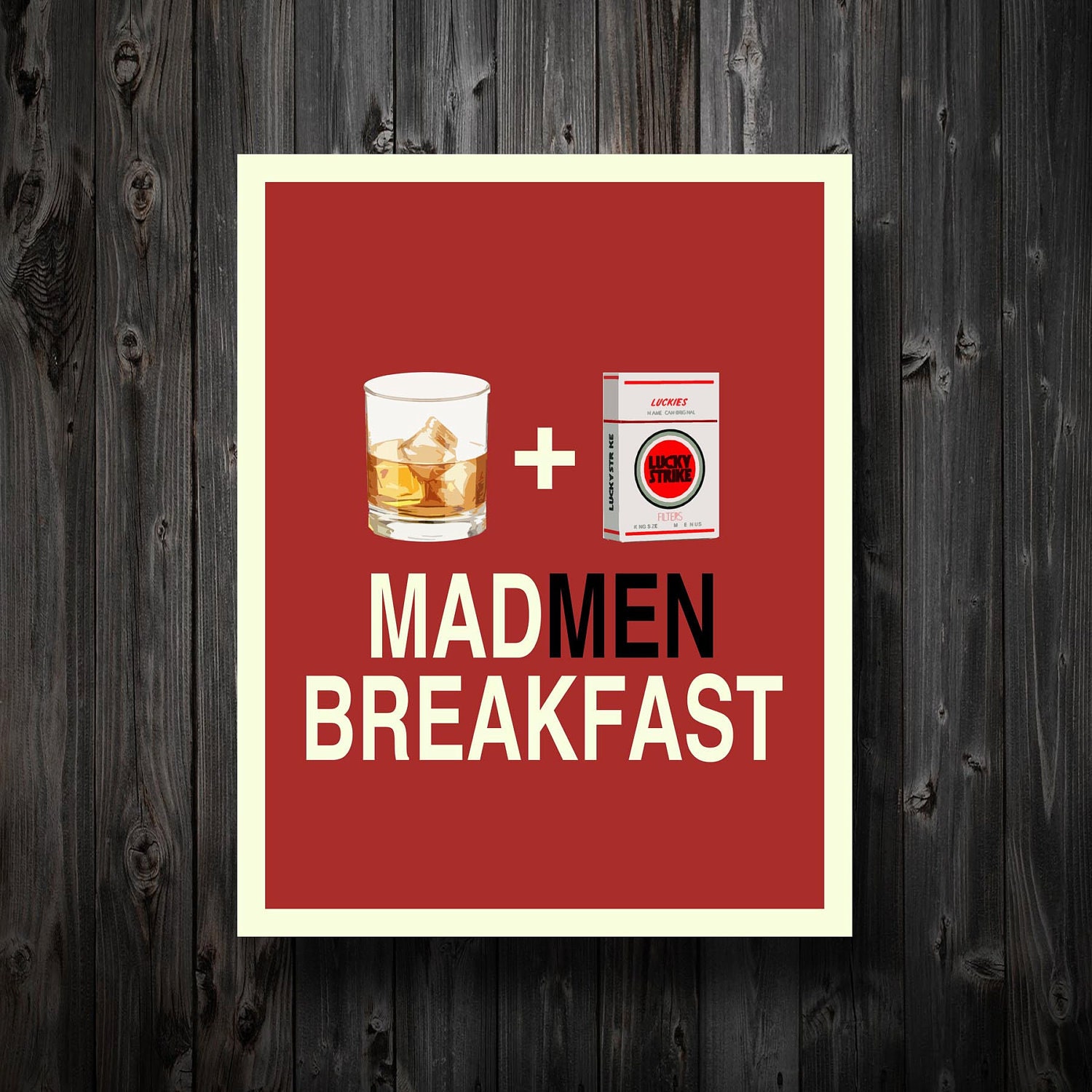 MadMen Typography Art / 16" x 20" Poster Print