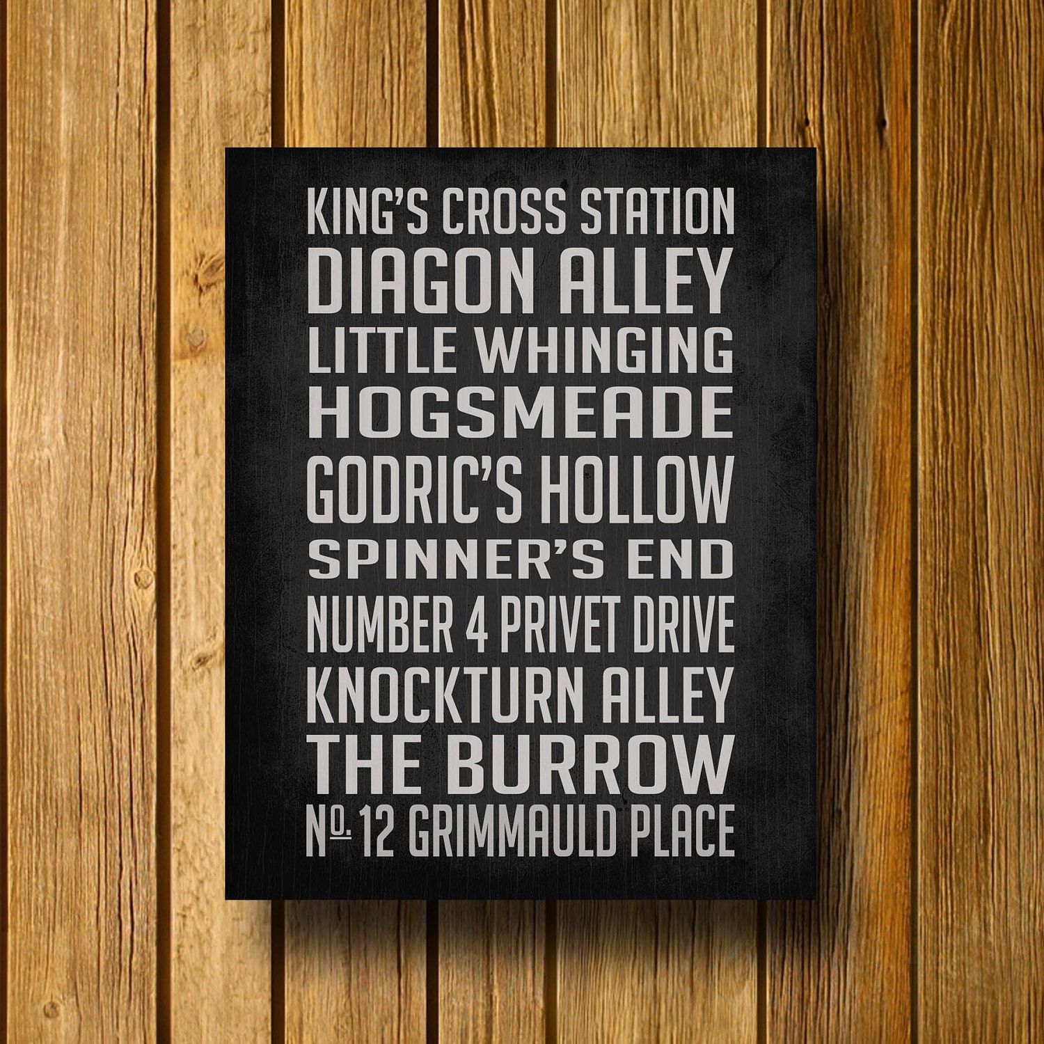 Harry Potter Inspired Subway Sign 11" x 14" Poster / Typography / Wall Art