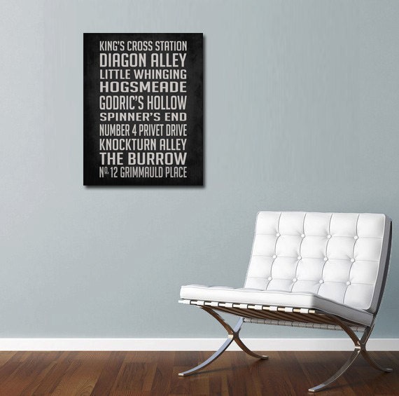 Harry Potter Subway Sign 24" x 36" Poster / Wall Art / Typography Print