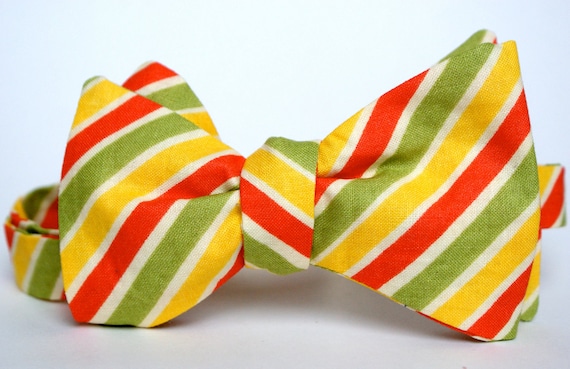 Fruit Stripe Men's Bow Tie