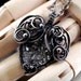 Ooak heart PENDANT grey and silver QUARTZ druise cabochon natural gemstone with sparkle FREE shipping