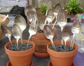 Vintage Spoon Garden Markers, Set of Four