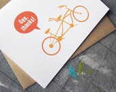Gee Thanks Tandem Bicycle Thank You Card