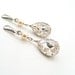 Clear crystal teardrop swaroski crystal bezel framed dangle wedding earrings wedding jewelry bridal jewely bridesmaids gifts