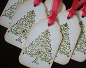Vintage Inspired Christmas Tree Gift Tags - set of 6