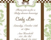 Baby carriage Invitation-DIY VERSION, personalized, baby shower, baby shower invitation, baby boy, baby girl
