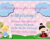 Alice in wonderland Invitations-DIY VERSION, note cards, thank you cards, queen of hearts, white rabbit