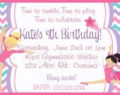 Gymnastic Party-Invitation-DIY VERSION, tumble invite, gym, personalized Gymnastic birthday, Gymnastic Invitation