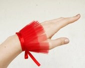 red tulle cuff - victorian vampire costume - mto