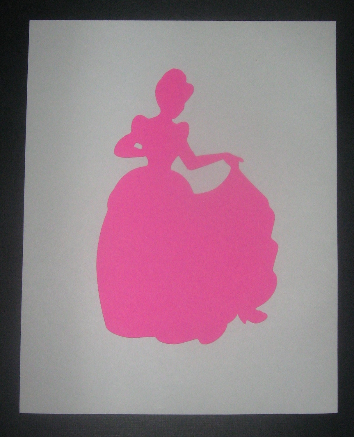 Princess silhouette, Cinderella, Snow White, Sleeping Beauty, Belle, Little Mermaid, matted art for framing, birthday parties
