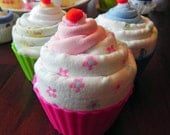 Jumbo Baby Cupcake - Receiving Blanket, Burp Cloth & Infant Washcloth baby shower gift cute unique girl boy neutral