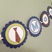 Party Banner: Little Man Mustaches and Ties in Blue Green & Brown - Boy Baby Shower or Kids Birthday Party Decorations