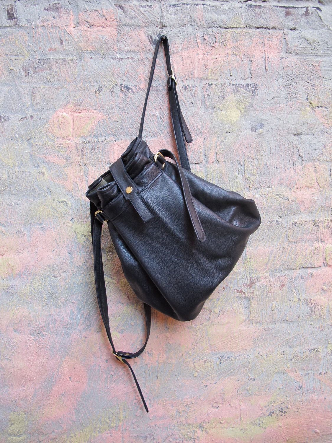 Black Leather Backpack