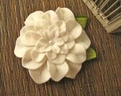 Romantic White Felt Fabric flower