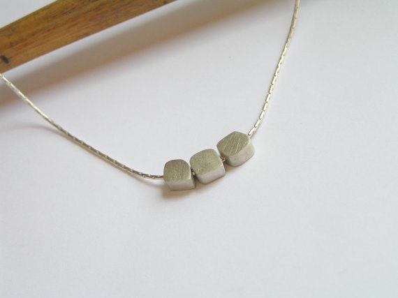 Silver Necklace Pendant - Small Cubes pendants - Sterling Silver